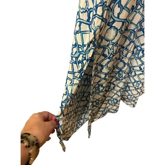 Chico’s Blue & White On Or Off Shoulder Maxi Dress Size 3 US Size 16/18 - Picture 4 of 7